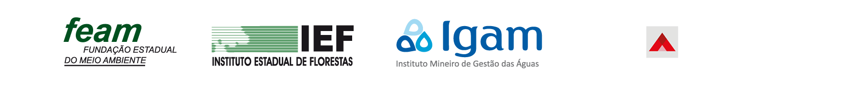 rodapé com logomarca FEAM, IEF, IGAM e do Governo de Minas Gerais
