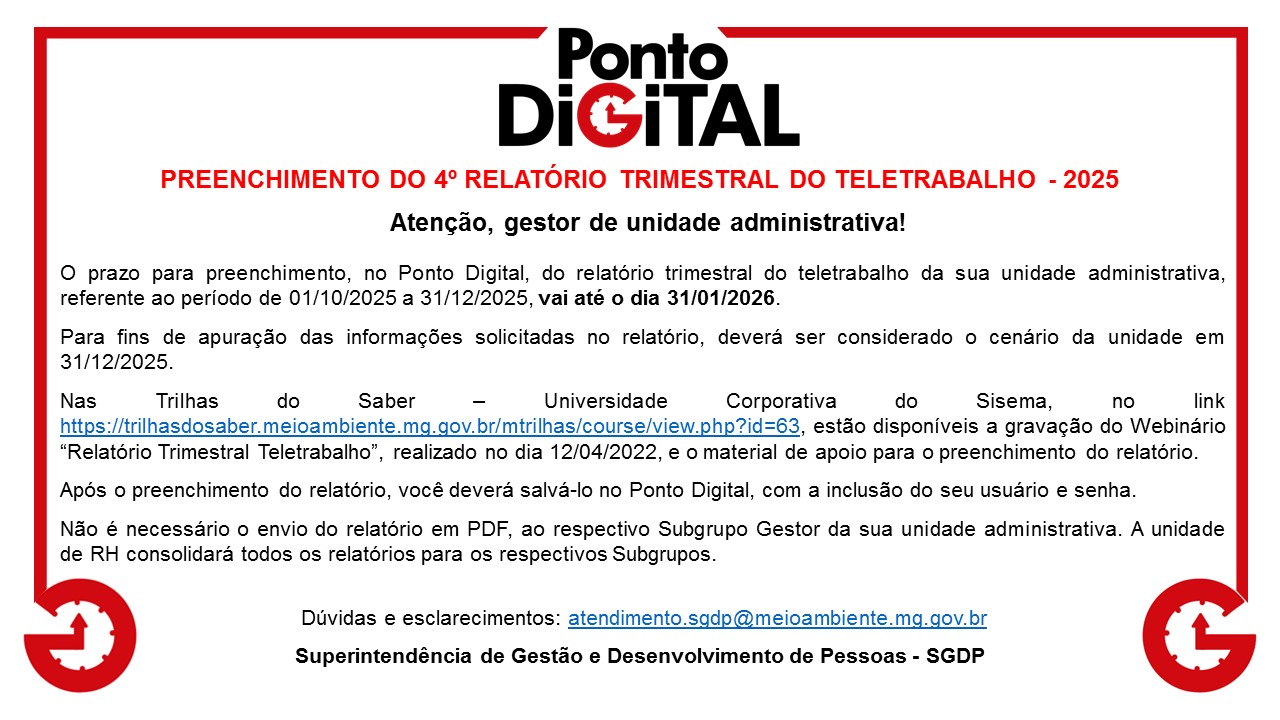 Comunicado relatório trimestral